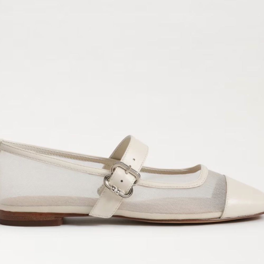 Sam Edelman Miranda Women's Flat Shoes Modern Ivory Synthetic - Picture 3 of 6